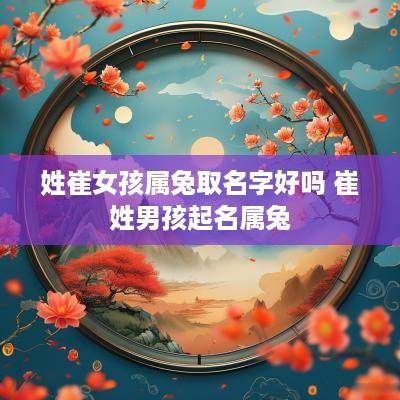姓崔女孩属兔取名字好吗 崔姓男孩起名属兔
