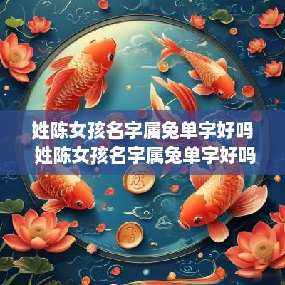 姓陈女孩名字属兔单字好吗 姓陈女孩名字属兔单字好吗还是双字