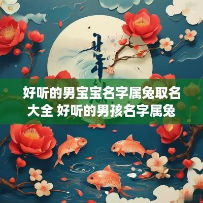 好听的男宝宝名字属兔取名大全 好听的男孩名字属兔