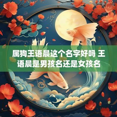 属狗王语晨这个名字好吗 王语晨是男孩名还是女孩名