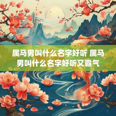属马男叫什么名字好听 属马男叫什么名字好听又霸气