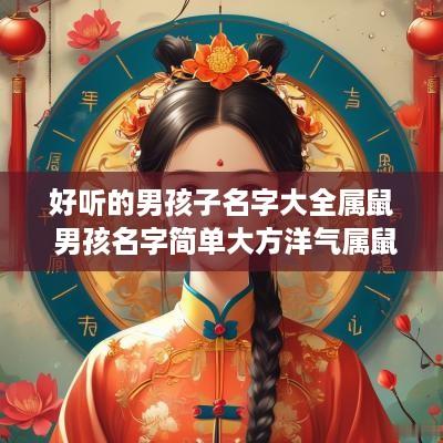好听的男孩子名字大全属鼠 男孩名字简单大方洋气属鼠