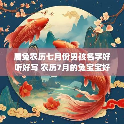 属兔农历七月份男孩名字好听好写 农历7月的兔宝宝好吗