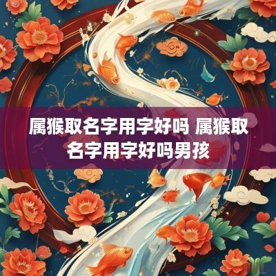 属猴取名字用字好吗 属猴取名字用字好吗男孩