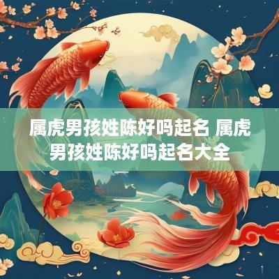 属虎男孩姓陈好吗起名 属虎男孩姓陈好吗起名大全