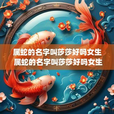 属蛇的名字叫莎莎好吗女生 属蛇的名字叫莎莎好吗女生