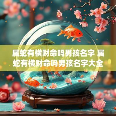 属蛇有横财命吗男孩名字 属蛇有横财命吗男孩名字大全