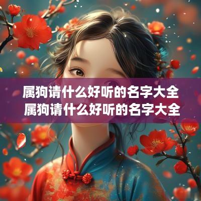 属狗请什么好听的名字大全 属狗请什么好听的名字大全女