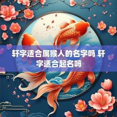 轩字适合属猴人的名字吗 轩字适合起名吗