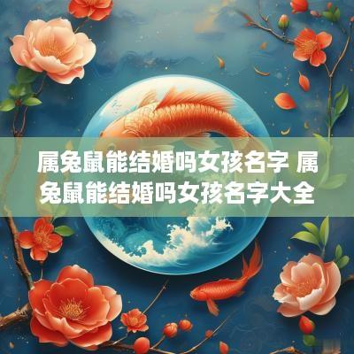 属兔鼠能结婚吗女孩名字 属兔鼠能结婚吗女孩名字大全
