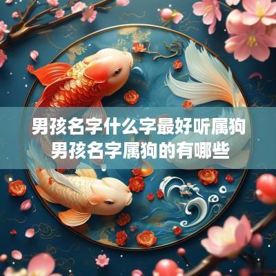 男孩名字什么字最好听属狗 男孩名字属狗的有哪些