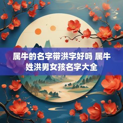 属牛的名字带洪字好吗 属牛姓洪男女孩名字大全