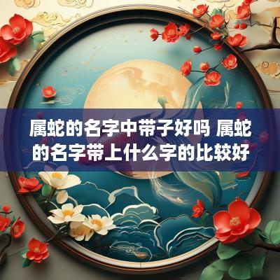 属蛇的名字中带子好吗 属蛇的名字带上什么字的比较好