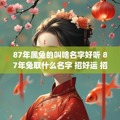 87年属兔的叫啥名字好听 87年兔取什么名字 招好运 招贵人