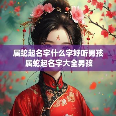 属蛇起名字什么字好听男孩 属蛇起名字大全男孩