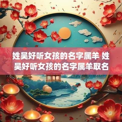 姓吴好听女孩的名字属羊 姓吴好听女孩的名字属羊取名