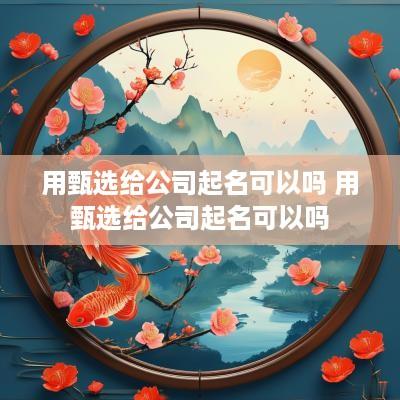 用甄选给公司起名可以吗 用甄选给公司起名可以吗