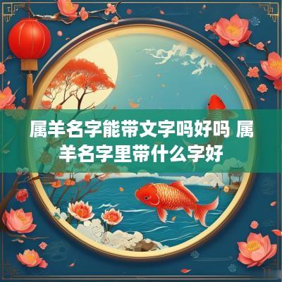 属羊名字能带文字吗好吗 属羊名字里带什么字好
