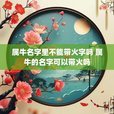 属牛名字里不能带火字吗 属牛的名字可以带火吗