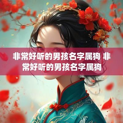 非常好听的男孩名字属狗 非常好听的男孩名字属狗