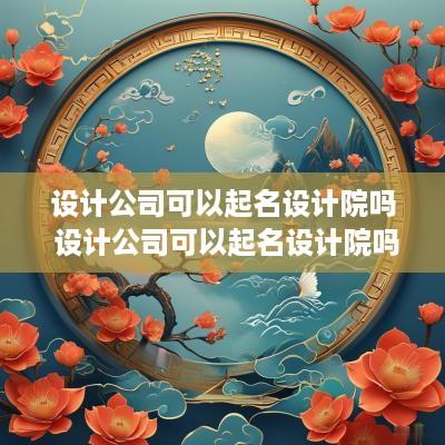 设计公司可以起名设计院吗 设计公司可以起名设计院吗多少钱