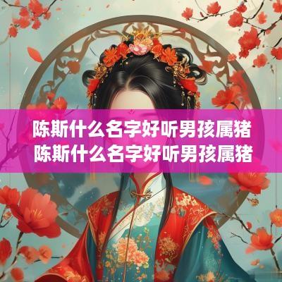陈斯什么名字好听男孩属猪 陈斯什么名字好听男孩属猪的
