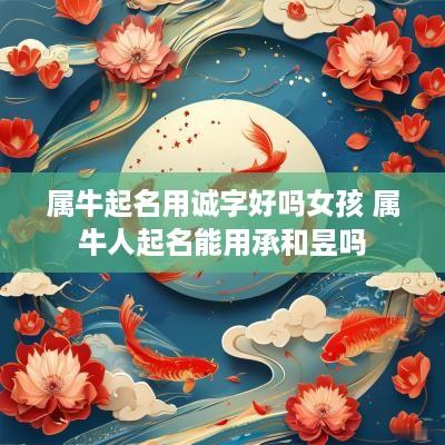 属牛起名用诚字好吗女孩 属牛人起名能用承和昱吗