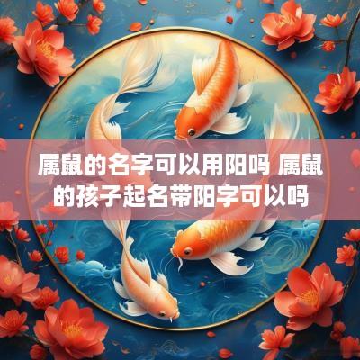 属鼠的名字可以用阳吗 属鼠的孩子起名带阳字可以吗