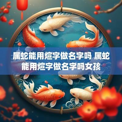 属蛇能用煊字做名字吗 属蛇能用煊字做名字吗女孩