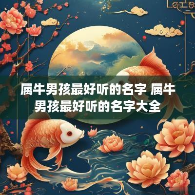 属牛男孩最好听的名字 属牛男孩最好听的名字大全