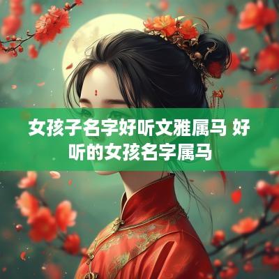 女孩子名字好听文雅属马 好听的女孩名字属马