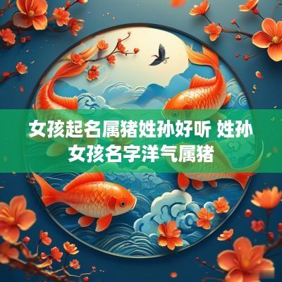 女孩起名属猪姓孙好听 姓孙女孩名字洋气属猪