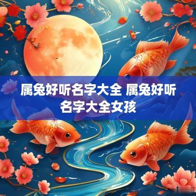属兔好听名字大全 属兔好听名字大全女孩