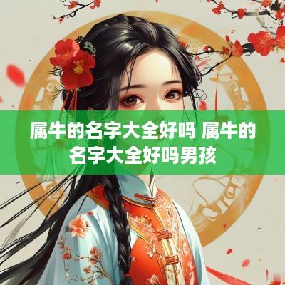 属牛的名字大全好吗 属牛的名字大全好吗男孩