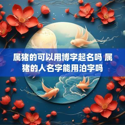 属猪的可以用博字起名吗 属猪的人名字能用泊字吗