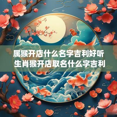 属猴开店什么名字吉利好听 生肖猴开店取名什么字吉利