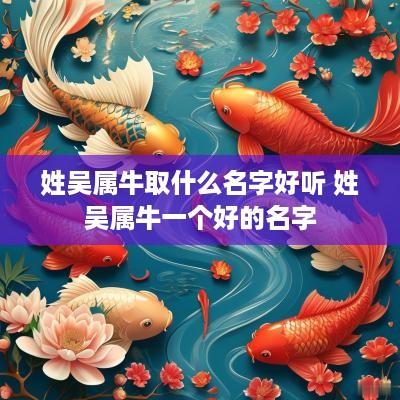 姓吴属牛取什么名字好听 姓吴属牛一个好的名字