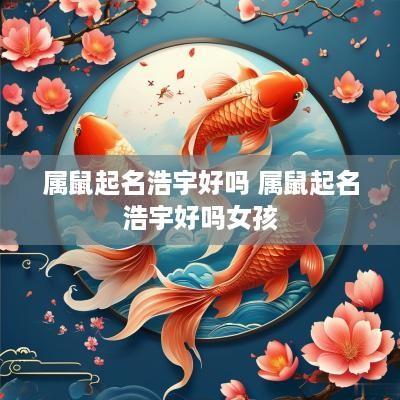 属鼠起名浩宇好吗 属鼠起名浩宇好吗女孩