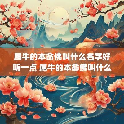 属牛的本命佛叫什么名字好听一点 属牛的本命佛叫什么名字好听一点呢