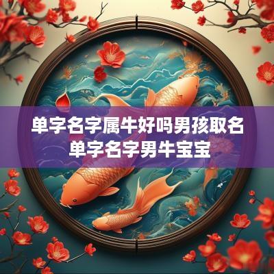 单字名字属牛好吗男孩取名 单字名字男牛宝宝