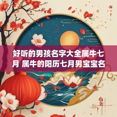 好听的男孩名字大全属牛七月 属牛的阳历七月男宝宝名字