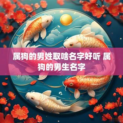 属狗的男姓取啥名字好听 属狗的男生名字