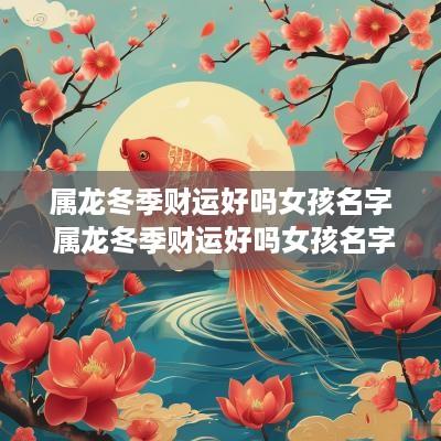 属龙冬季财运好吗女孩名字 属龙冬季财运好吗女孩名字叫什么
