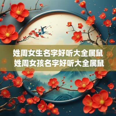 姓周女生名字好听大全属鼠 姓周女孩名字好听大全属鼠