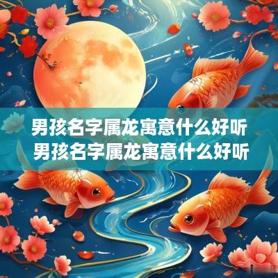 男孩名字属龙寓意什么好听 男孩名字属龙寓意什么好听点
