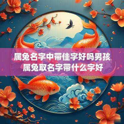 属兔名字中带佳字好吗男孩 属兔取名字带什么字好