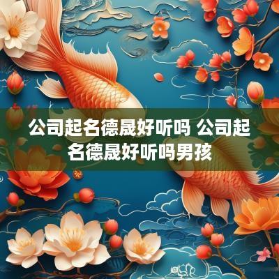 公司起名德晟好听吗 公司起名德晟好听吗男孩