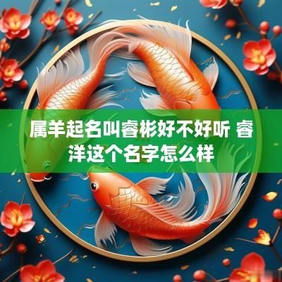 属羊起名叫睿彬好不好听 睿洋这个名字怎么样