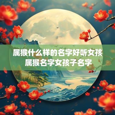 属猴什么样的名字好听女孩 属猴名字女孩子名字