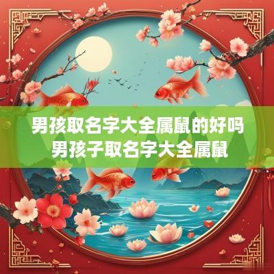 男孩取名字大全属鼠的好吗 男孩子取名字大全属鼠